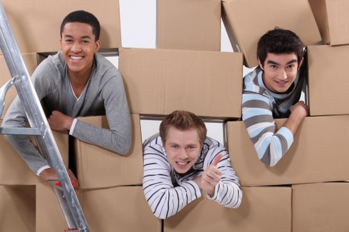 Professional movers handling household items in Elephant and Castle
